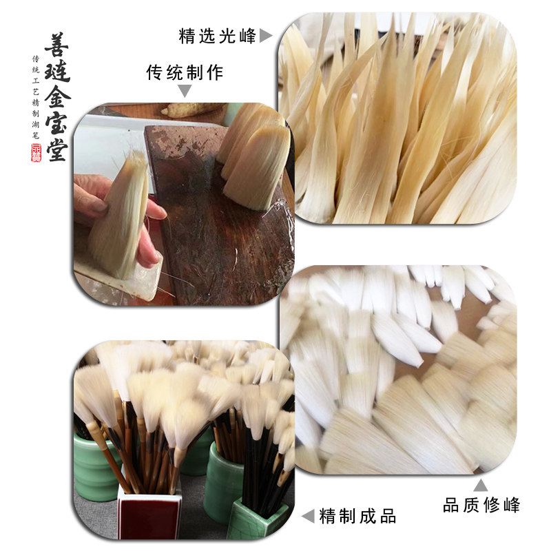 纯细光锋羊毫隶书楷书篆书毛笔套装大楷小楷长峰平头斗笔国画湖笔