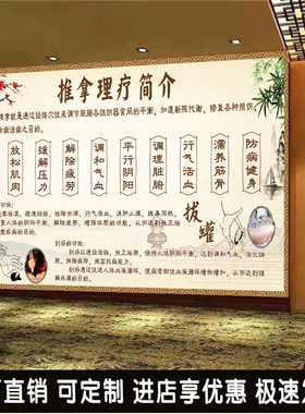 养生馆装饰画中医理疗墙壁