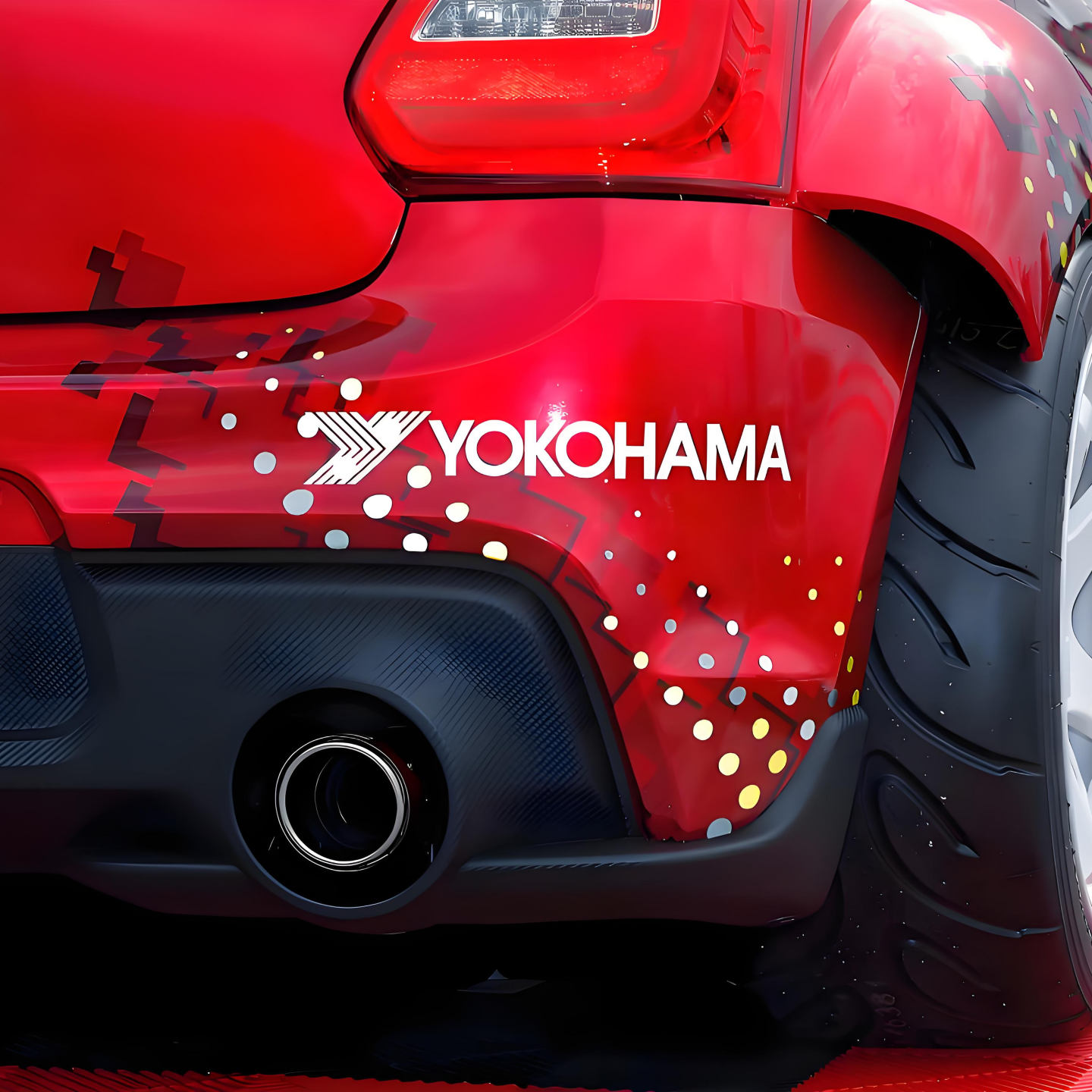 车永佳 YOKOHAMA车身改装车贴优科豪马赛车包围保险杠贴纸拉花 - 图0