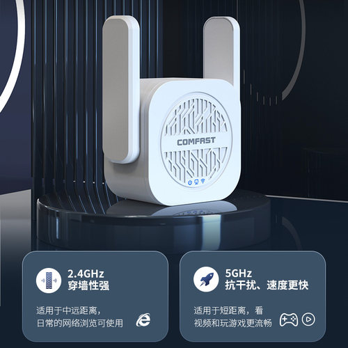 雪豹wifi信号增强扩大器升级4PA芯片千兆5G双频1200M无线路由器家用网络信号大功率增强扩展中继器CF-WR765AC - 图0