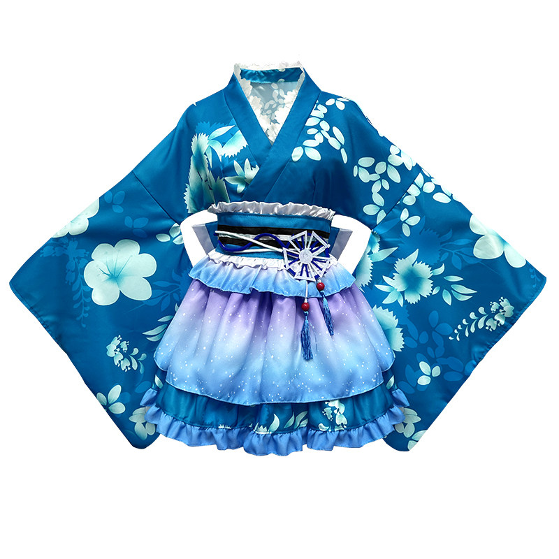 lovelive夏祭浴衣觉醒园田海未和服cos动漫表演服极乐净土打歌服 - 图2