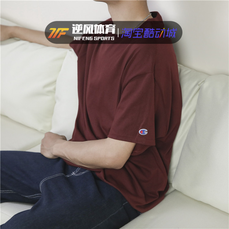 正品美版Champion冠军t恤男女基础刺绣小标logo打底衫情侣短袖夏,淘宝优惠券,粉丝福利购,淘宝优惠卷