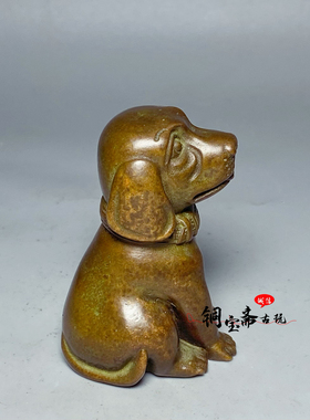 纯铜旺财狗摆件实心看门狗生肖狗铜狗家居客厅玄关吉祥物招财摆件