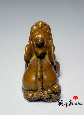 苏工纯铜招财貔貅摆件实心全铜瑞兽独角兽镇尺文玩手把件茶宠摆件