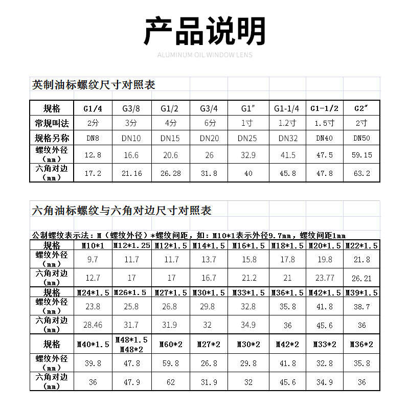 减速机油标油镜油视镜铝油窗圆形空压机观油镜油位观察镜机油窗孔-图2