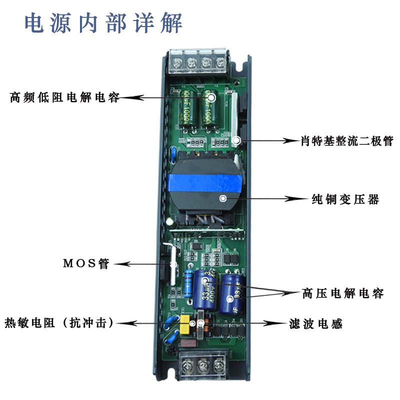 LED线型灯变压器 220转12v24v48v开关电源灯带超薄灯箱黑金刚条性-图1