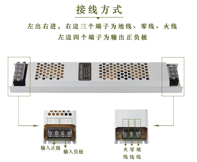 led超薄灯箱电源12v变压器24v细长条开关300w220v转灯条带转换器