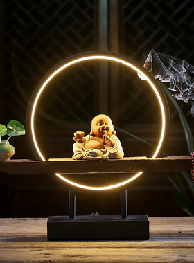 电视柜招财禅意风装饰大肚弥勒佛