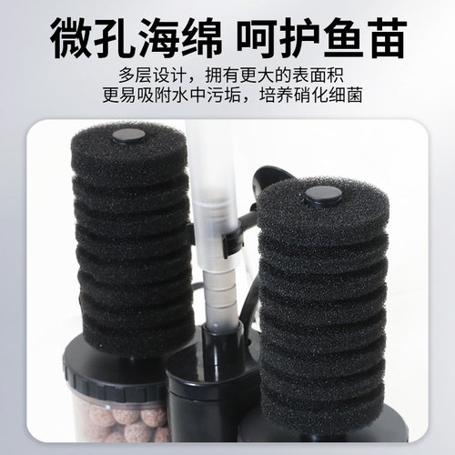 森森鱼缸生化过滤器小型三合一净水循环电动水妖精循环水系统水泵 - 图2