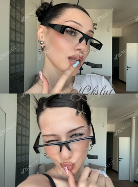 y2kslut复古黑色半框方形欧美ins网红辣妹凹造型时髦英伦斯文眼镜