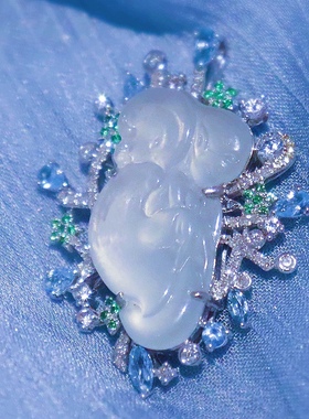 项链翡翠金镶玉吊坠吊坠翡翠