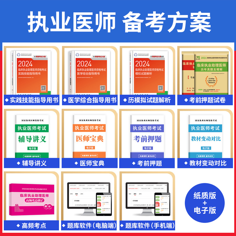 2024年临床执业助理医师人卫版教材医学综合指导用书实践技能模拟试卷试题解析国家职业助理医师资格考试笔试题库历年真题练习题 - 图3