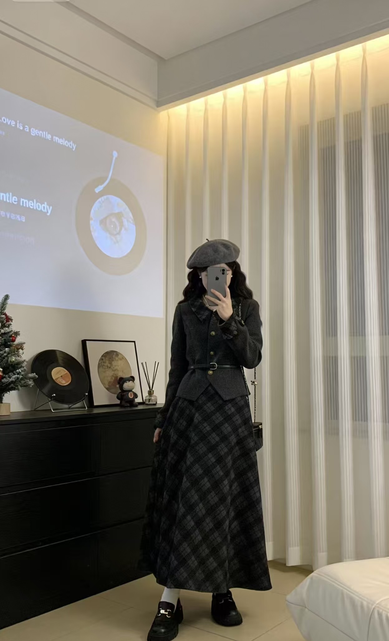 2025冬季新款大码女装韩系气质高级收腰外套半身裙格子时尚套装,淘宝优惠券,粉丝福利购,淘宝优惠卷