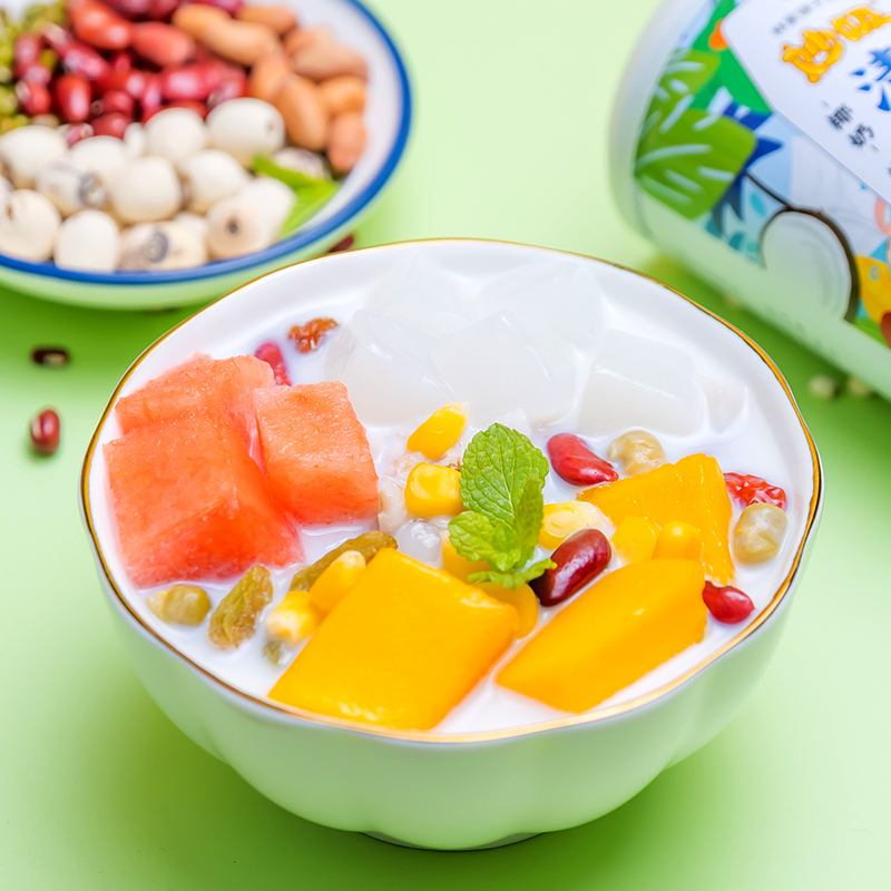 林家铺子椰奶清补凉罐头4罐谷物水果海南小吃即食正品水果罐头_水产肉类_新鲜蔬果_熟食