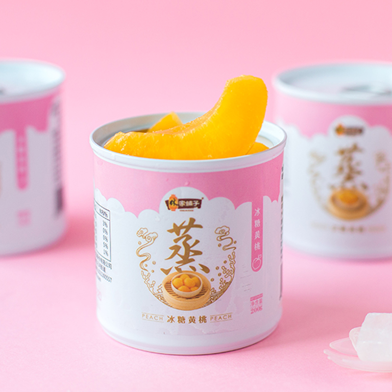 林家铺子食品旗舰店林家铺子【冰糖黄桃罐头200g*4罐】儿童水果罐头即食蒸制零食整箱0