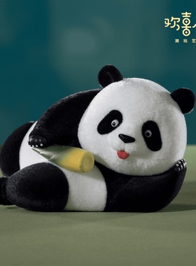 铜师傅欢喜小将熊猫宝宝花花萌兰和叶桌面装饰潮玩手办可爱玩具