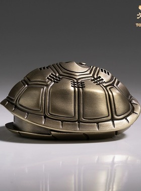 铜师傅八卦富甲天下卦卜铜龟壳爻卦家居装饰把玩手把件桌面铜摆件