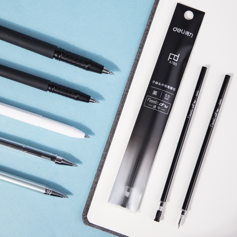 Deli gel pen refill, remove the cap and press the core 0.5mm