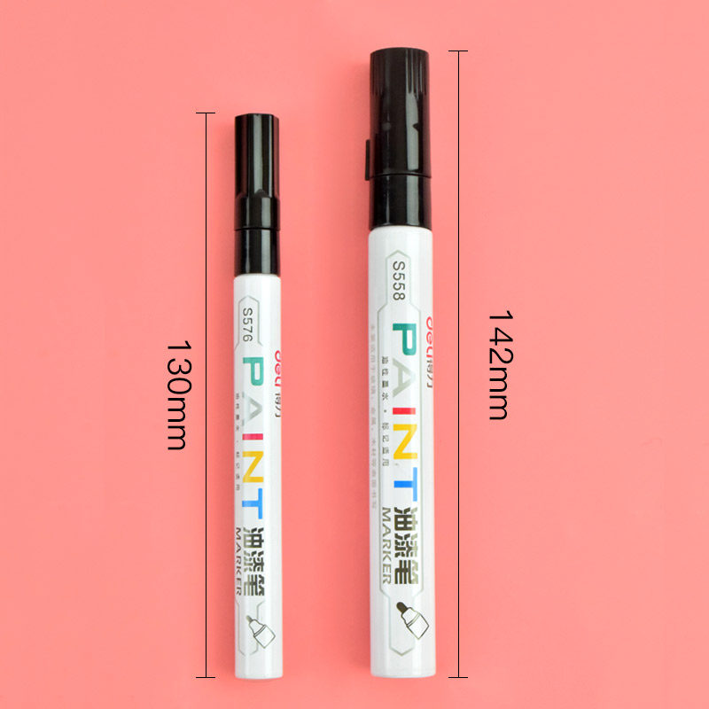 得力油漆笔12支装 白色记号笔 白漆轮胎字母不可擦不褪色防水油性马克笔 画鞋的涂鸦 签字金色银色黑色,淘宝优惠券,粉丝福利购,淘宝优惠卷