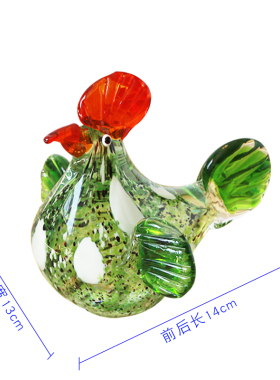 小鸡摆件玻璃透明水晶公鸡母鸡