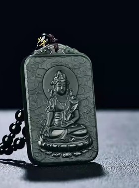 玉阅珠宝男款和田青玉观音吊坠