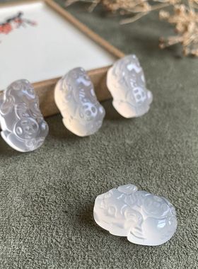玉阅珠宝冰种玛瑙玉髓貔貅吊坠
