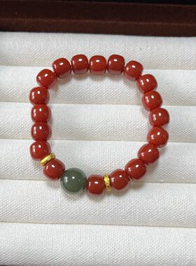 玉阅珠宝红玛瑙和田玉轻奢手链