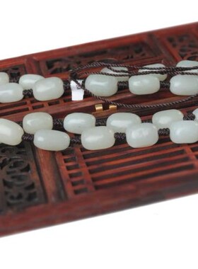 正品新疆和田玉青白玉原石项链简约项链锁骨链颈链玉手链散珠礼品