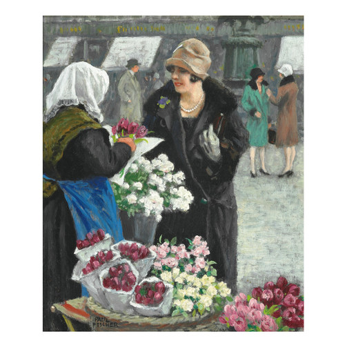 保罗·费舍尔 Paul Gustave Fischer 风景人物油画 城市街道 素材 - 图3