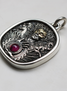 赫利俄斯男女纯银吊坠