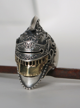 匠艺原创欧洲中世纪男骷髅戒指