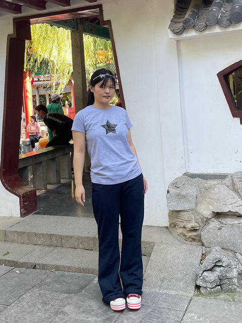 FUHUI mid-low-waist slim bell-bottom pants for women, casual hiking, comfortable and versatile long pants and sweatpants