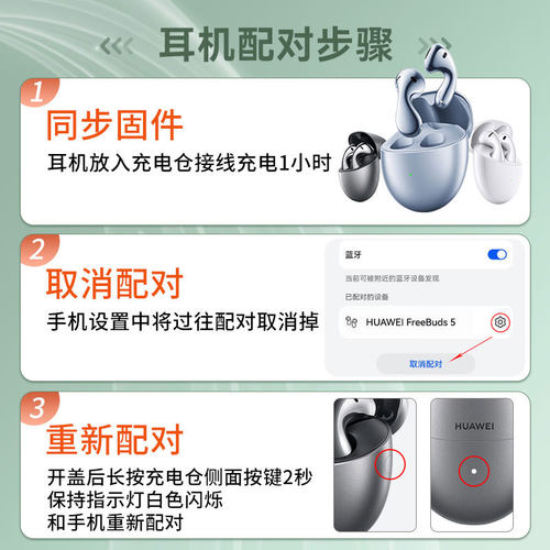 华为FreeBuds5无线蓝牙耳机原装单只左耳右耳充电仓盒丢失补配件 - 图1