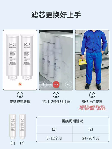 适用美的白泽1000G净水器滤芯澎湃800G麒麟J400华凌/PCB滤芯RO膜 - 图2