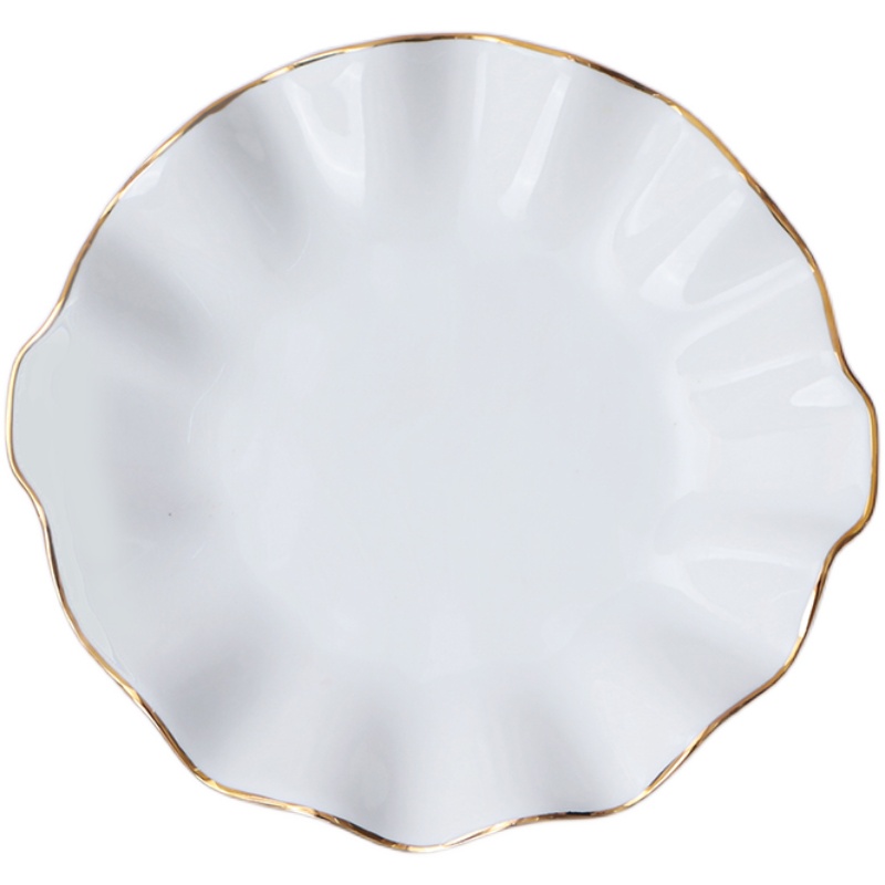 欧式金边盘子创意家用陶瓷菜盘早餐盘西餐盘水果点心盘异形盘餐具