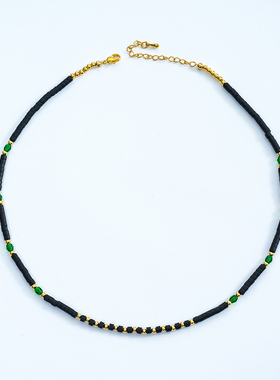 ZZXQ买手店8013lab原创新中式「极夜」玛瑙串珠项链天然石锁骨链