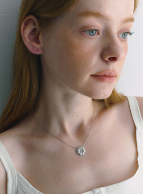 CINNLER“梦境浮菊”高级感小众拉丝雏菊925银项链轻奢气质锁骨链