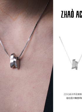 ZHAOACAP错位层次雕塑项链女
