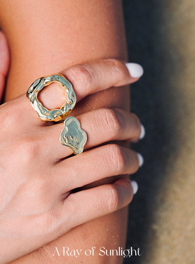 A Ray of sunlight原创设计肌理镂空戒指高级感小众设计轻奢饰品