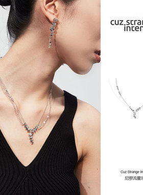 Cuz镀金双层链小众原创饰品项链