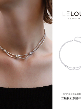 LELOUP双层爱心项链choker小众