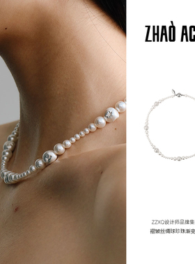 ZHAOACAP玻璃珍珠珠链渐变项链