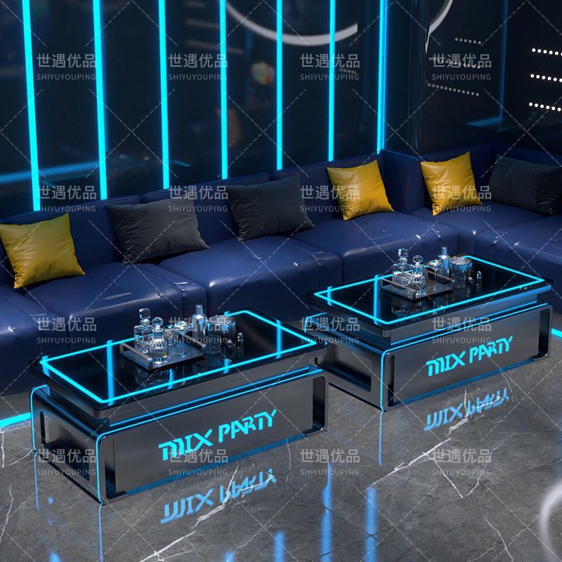 新款KTV包厢派对房轻奢高档发光茶几深渊效果桌子酒吧台厂家直销 - 图0