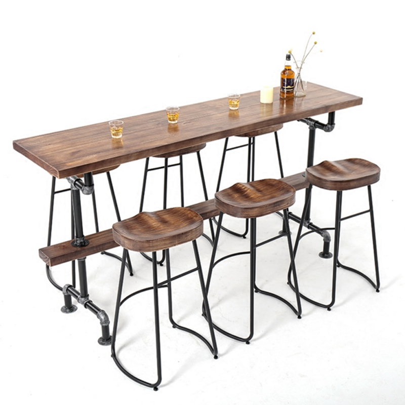 高脚桌实木靠墙桌子吧台桌椅组合长条桌家用阳台个性酒吧吧台桌小 - 图2