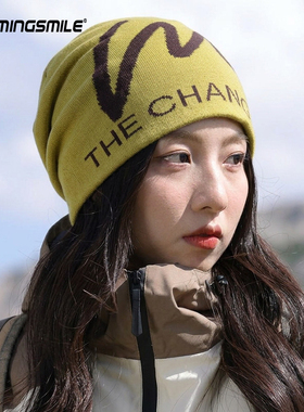 秋冬女士保暖显脸小针织冷帽