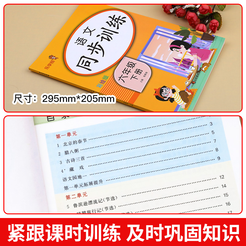 六年级下册语文同步练习册人教版小学6下学期语文教材全解阅读理解专项训练同步作文试卷字帖练习与测试一课一练学练优课课练部编-图0