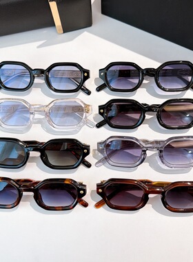 跨境手工制造Project 05醋酸板材铆钉装饰多边形太阳镜中性风墨镜