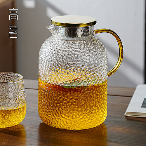 3L大容量冷水壶耐高温食品级夏天开水凉水壶玻璃茶壶大号家用储水 - 图0