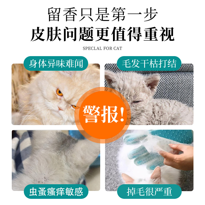 猫咪洗澡专用沐浴露去跳蚤给猫猫小猫洗澡的沐浴露驱虫止痒猫用-图0