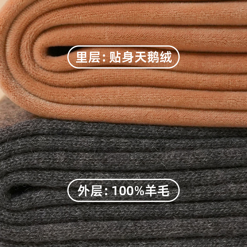 迷鹿缘 儿童100羊毛裤双层复合加厚加绒裤保暖裤男女童大童绒裤冬